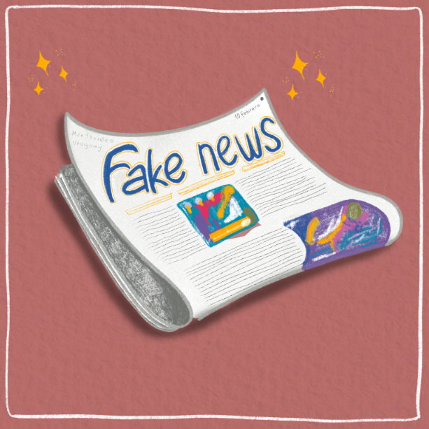 Un diario cuyo titular es "Fake news"