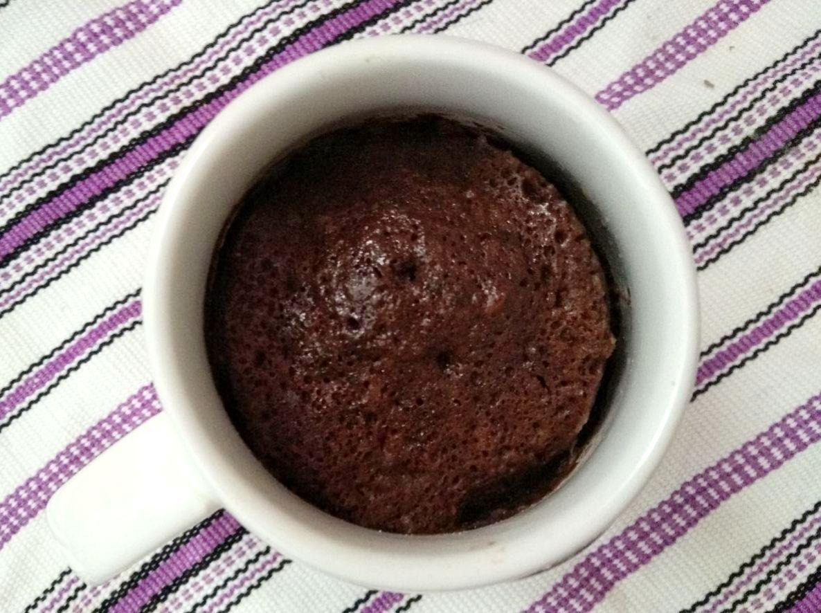 foto de una mugcake de chocolate